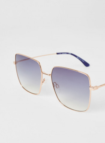 Women's Full Rimmed Square Frame Sunglasses - Lens Size: 58 mm