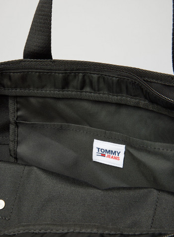 Campus Webbing Strap Tote Bag Black
