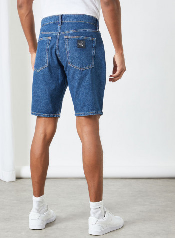 Regular Fit Denim Shorts Blue