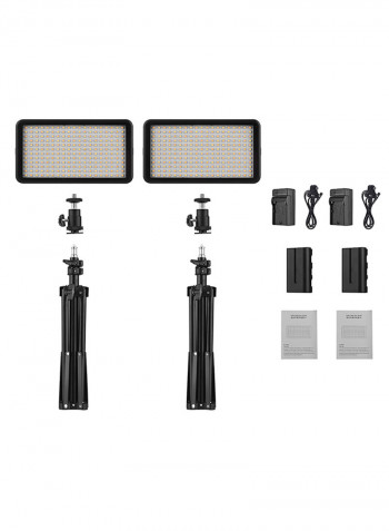 LED Video Light Kit Black/White
