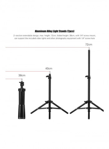 LED Video Light Kit Black/White