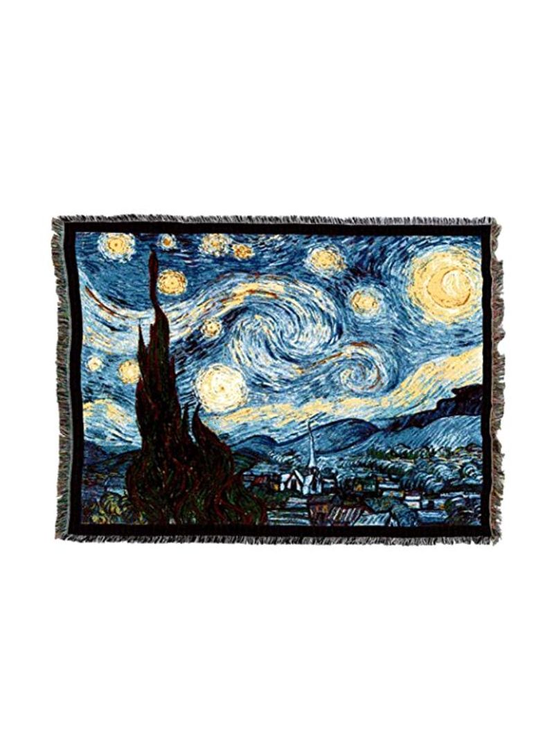 Cotton Printed Throw Blanket Polyester Starry Night 72x54inch
