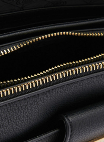 Darlena Front Tab Crossbody Bag Black