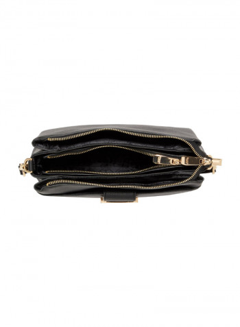 Darlena Front Tab Crossbody Bag Black