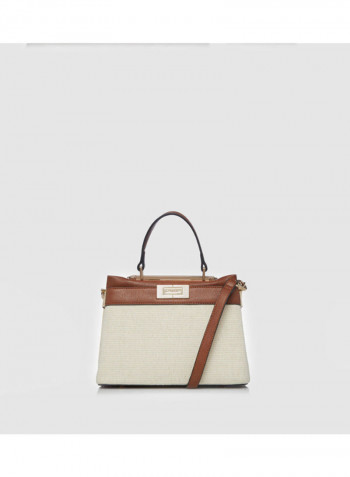 Diniducie Satchel Hand Bag Beige/Brown