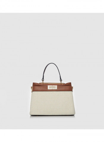 Diniducie Satchel Hand Bag Beige/Brown