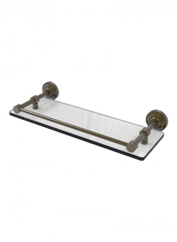 Dottingham Gallery Rail Glass Shelf Silver/Clear 5x16x0.375inch