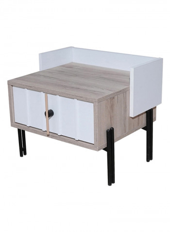 Portland 1-Drawer Nightstand White/Beige 54x47x47cm