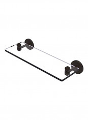 Vanity Beveled Edges Glass Shelf Clear/Black 16inch