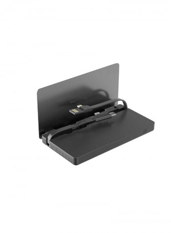 3-In-1 Power Station with Built-In Cable 8000mAh Black/Grey