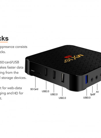 MX10 Plus Smart Android TV Box LU-V5-567 Black