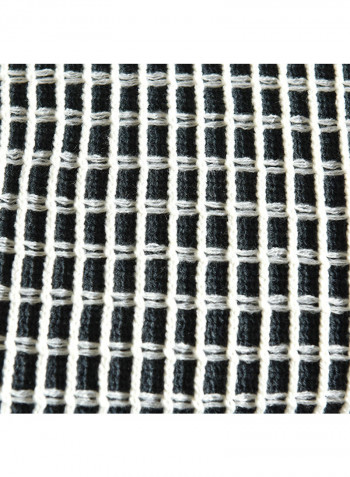 Plaid Pattern Warm Knitting Blanket Polyester Grey 130x170centimeter