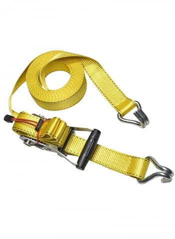 Ratchet Tie Down With J-Hooks Yellow/Black 825cm