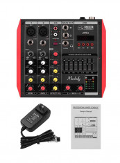 6-Channel Mixing Console With Built-In 48V Phantom Power Supports VM1047 Black/Red