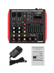 6-Channel Mixing Console With Built-In 48V Phantom Power Supports VM1048 Black/Red