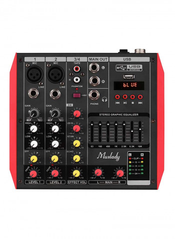 6-Channel Mixing Console With Built-In 48V Phantom Power Supports VM1048 Black/Red