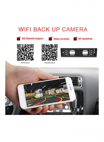 License Plate Frame With Wireless Rear View Camera
