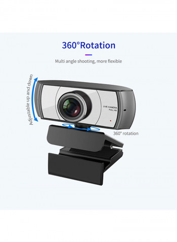 1080P HD Streaming Webcam Black