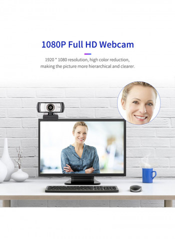 1080P HD Streaming Webcam Black