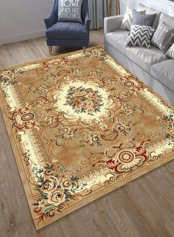 Anti-Skid Printed Floor Carpet Multicolour 80X160centimeter