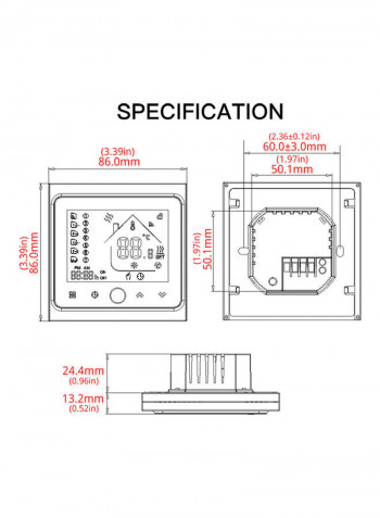Smart Thermostat 5A Weekly Programmable Temperature Controller White