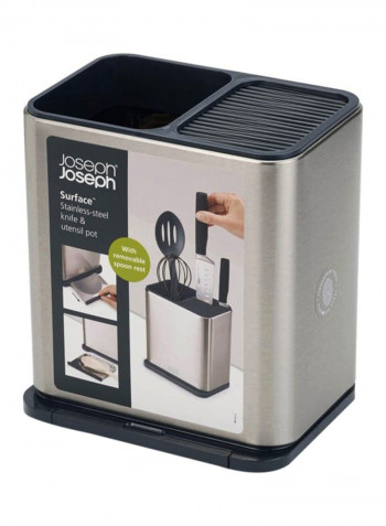 Surface Utensil Pot Silver/Black