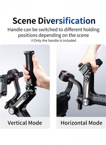 DH14 Gimbal Stabilizer Handle Hand Grip Extension Rod Holder with Cold Shoe Mount Black