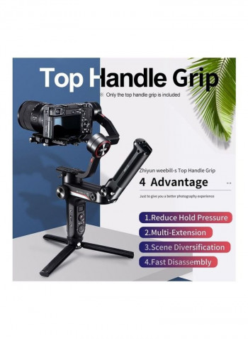 DH14 Gimbal Stabilizer Handle Hand Grip Extension Rod Holder with Cold Shoe Mount Black