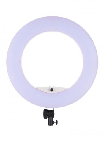 17.7-Inch Photography LED Video Ring Light With Mirror Smartphone Holder 17.7inch White