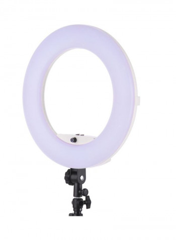 17.7-Inch Photography LED Video Ring Light With Mirror Smartphone Holder 17.7inch White