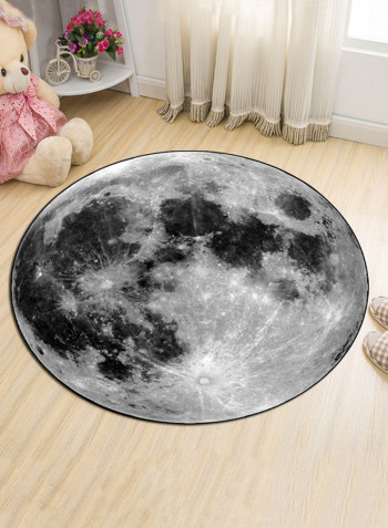 Creative Round Shape Anti-Skid Soft Mat Black/Grey 140X140centimeter