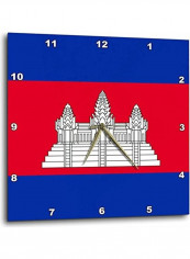 Flag Of Cambodia Wall Clock Multicolour 13x13inch
