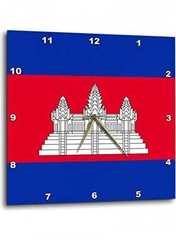 Flag Of Cambodia Wall Clock Multicolour 13x13inch