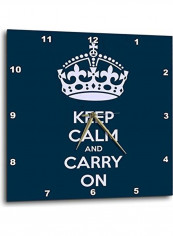 Keep Calm And Carry On Wall Clock Multicolour 15x15inch