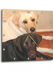 Labrador And Retriever Printed Wall Clock Multicolour 15x15x0.1inch