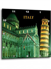 Leaning Tower of Pisa Printed Wall Clock Multicolour 15x15inch
