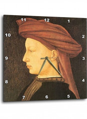Profile Of A Young Man By Tommaso Masaccio Printed Analog Wall Clock Multicolour 15x15x0.1inch