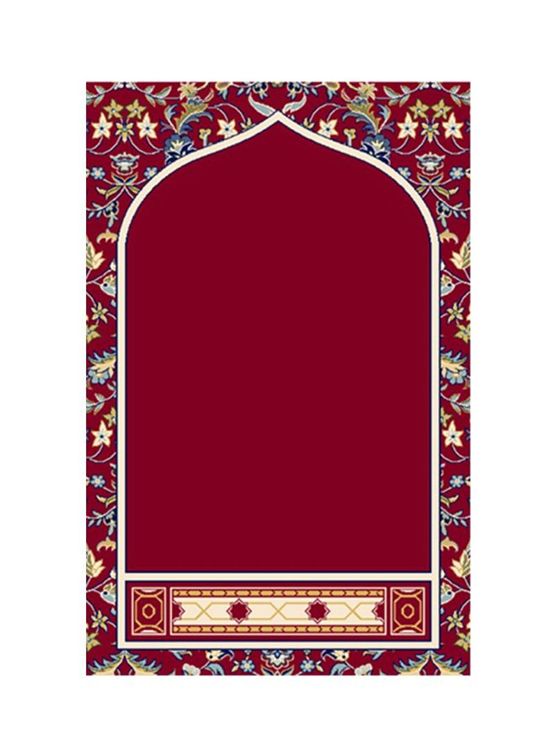 Persian Floral Printed Prayer Mat Red/Beige/Blue 70x110cm