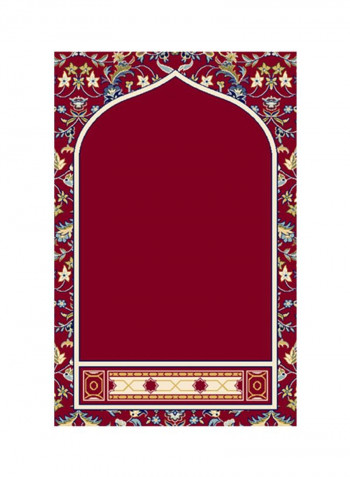 Persian Floral Printed Prayer Mat Red/Beige/Blue 70x110cm