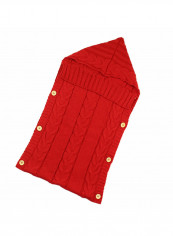 Knitted Hooded Swaddle Blanket