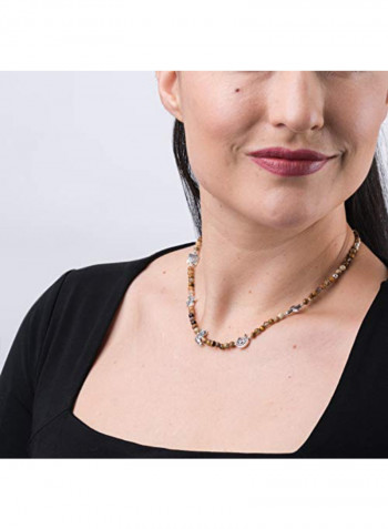 Tiger Eye Gemstone 5 Charm Beaded Necklace