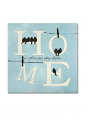 Well Said Iv Work Canvas Wall Art Blue/White/Black 18 x 18inch
