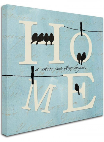Well Said Iv Work Canvas Wall Art Blue/White/Black 18 x 18inch