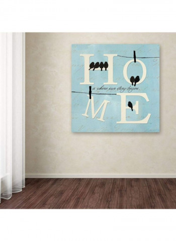 Well Said Iv Work Canvas Wall Art Blue/White/Black 18 x 18inch