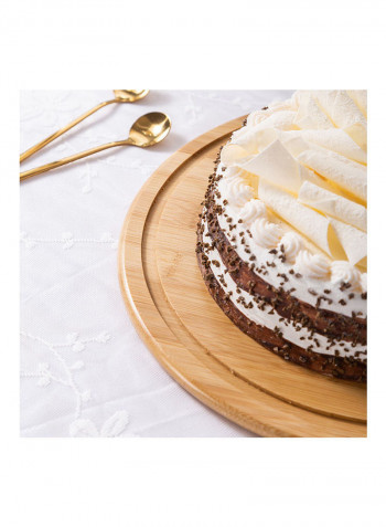 Cake Platter With Dome Cover Beige/Clear Plate 32, Lid (29x19.3)cm