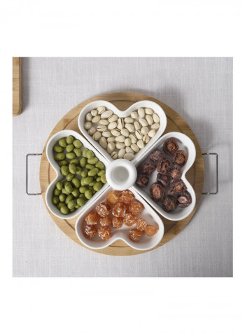 4-Compartment  Fruit Plate With Lid Multicolour