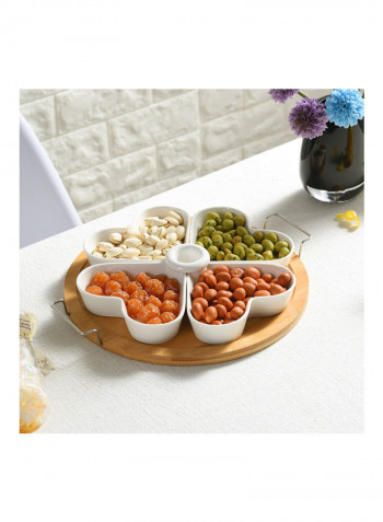 4-Compartment  Fruit Plate With Lid Multicolour