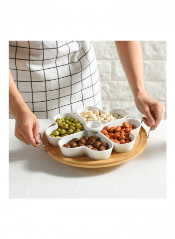 4-Compartment  Fruit Plate With Lid Multicolour