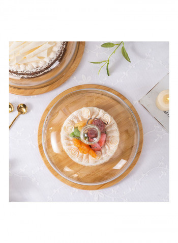 Cake Platter With Dome Cover Multicolour Plate 32, Lid (29x19.3)cm