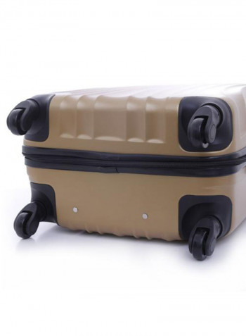 Hardside ABS 3-Piece Luggage Travel Trolley Set Golden
